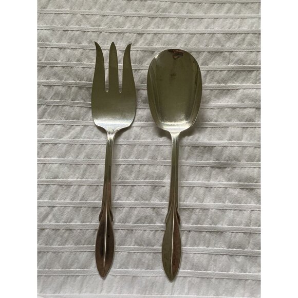 1961 El California Serving Spoon & Fork Set Wm William Rogers Mfg Co. 9" Art Dec - Picture 5 of 16